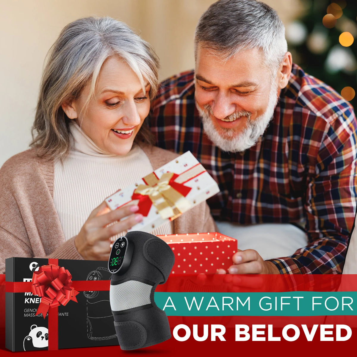 Cordless Heated Vibration Knee Massager Wrap for Joint Pain Relief