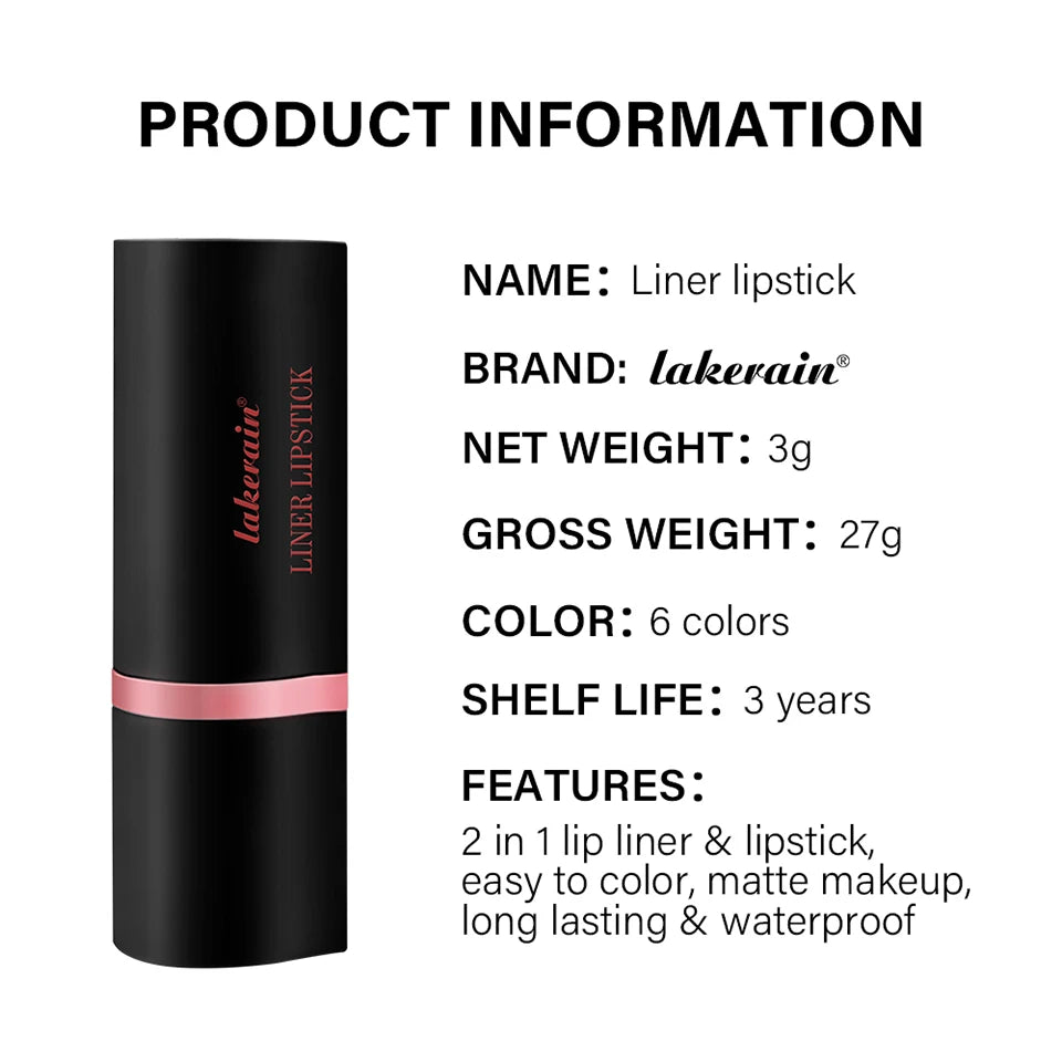 2-in-1 Waterproof Matte Lipstick and Lip Liner