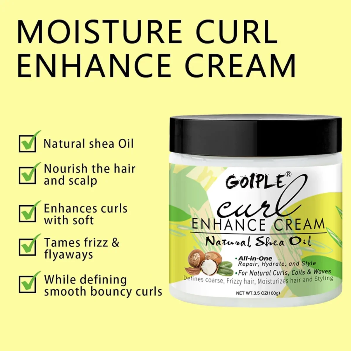 Goiple Curl Defining Cream and Styling Brush Hair Care Kit - 3