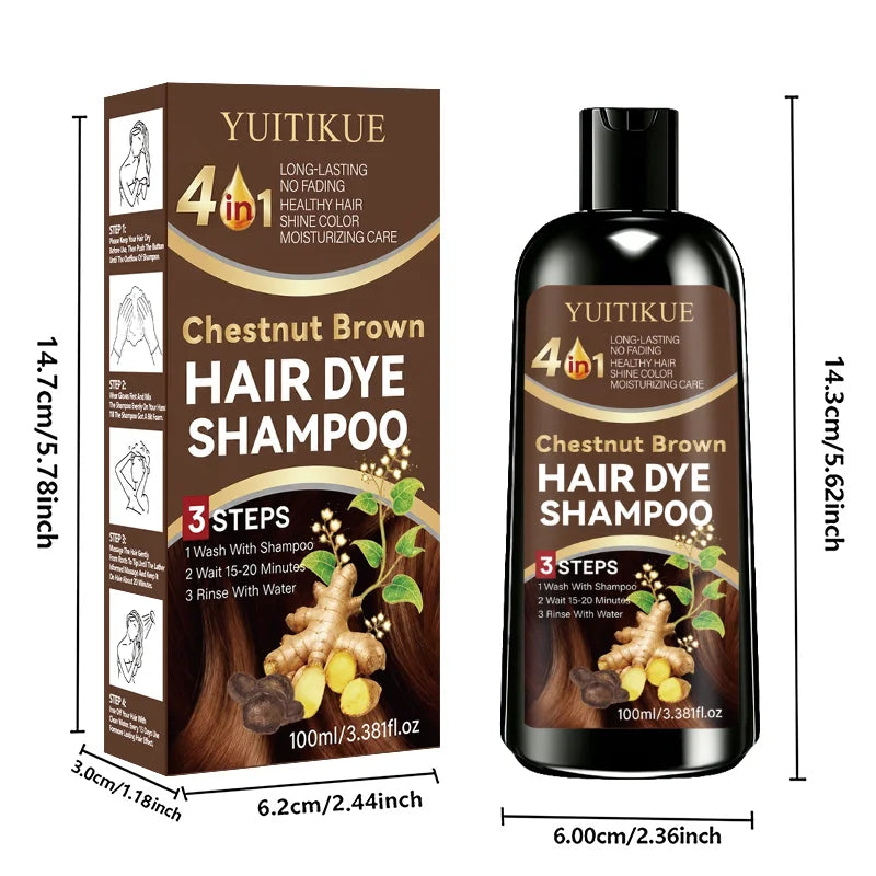 Chestnut Brown Ginger Hair Dye Shampoo 100ml - 16