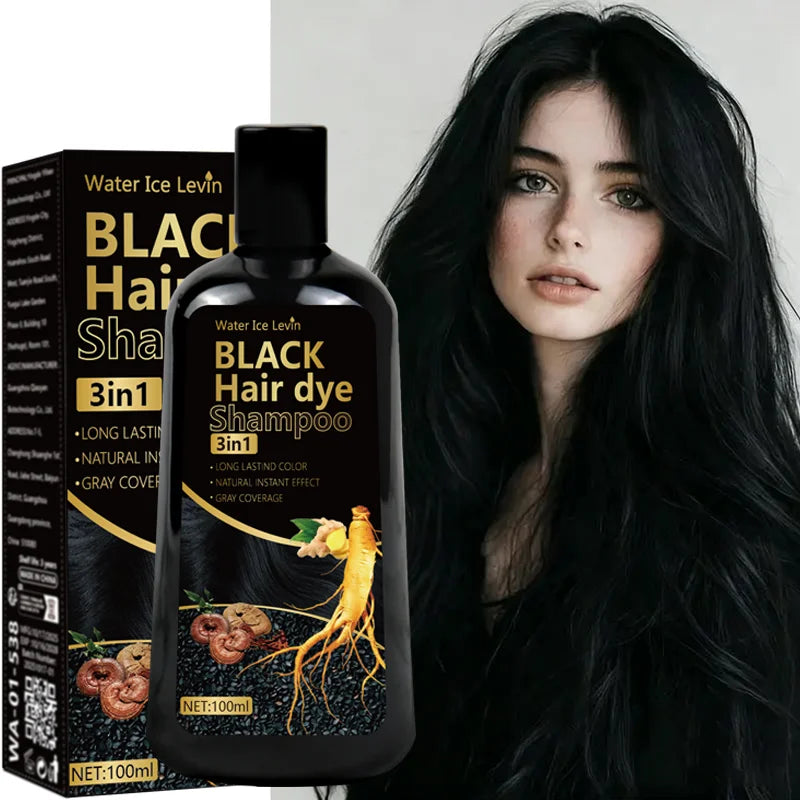3in1 Black Hair Dye Shampoo with Ginger and Biotin 100g