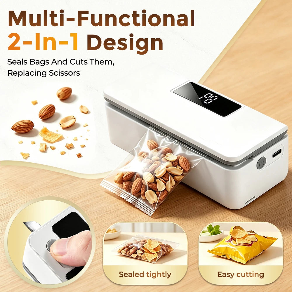 Portable Rechargeable Mini Bag Sealer with Cutter - 2