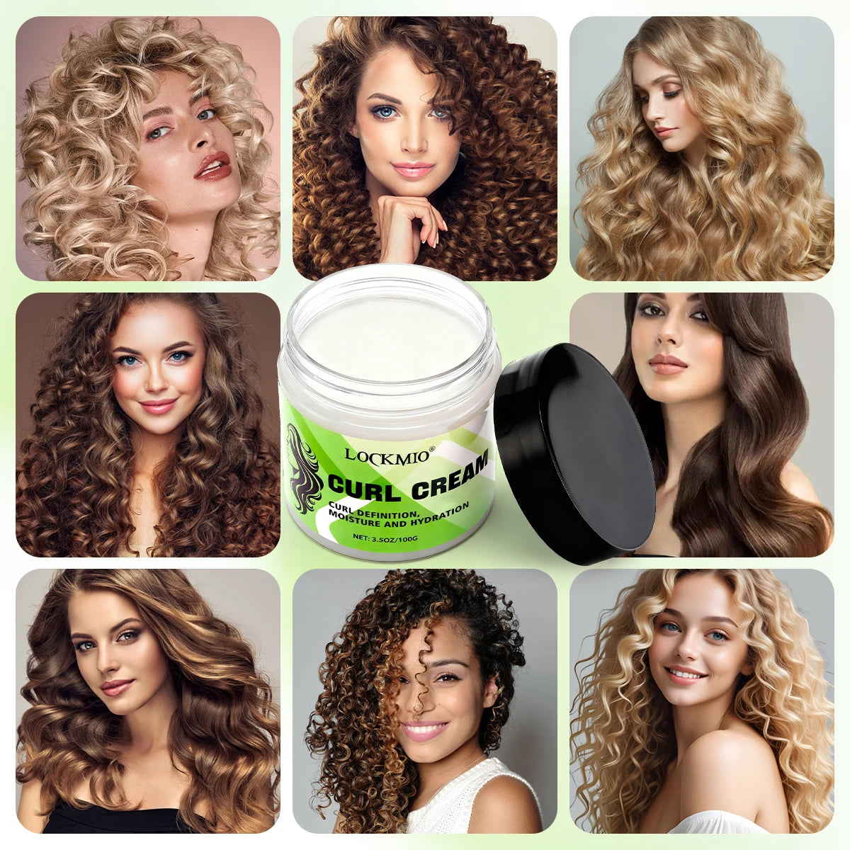 Black Castor Oil Hair Curl Cream Moisturizing Frizz Control 100g