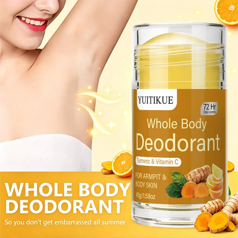 YUITIKUE Turmeric Vitamin C Deodorant Stick Whole Body Odor Control 45g