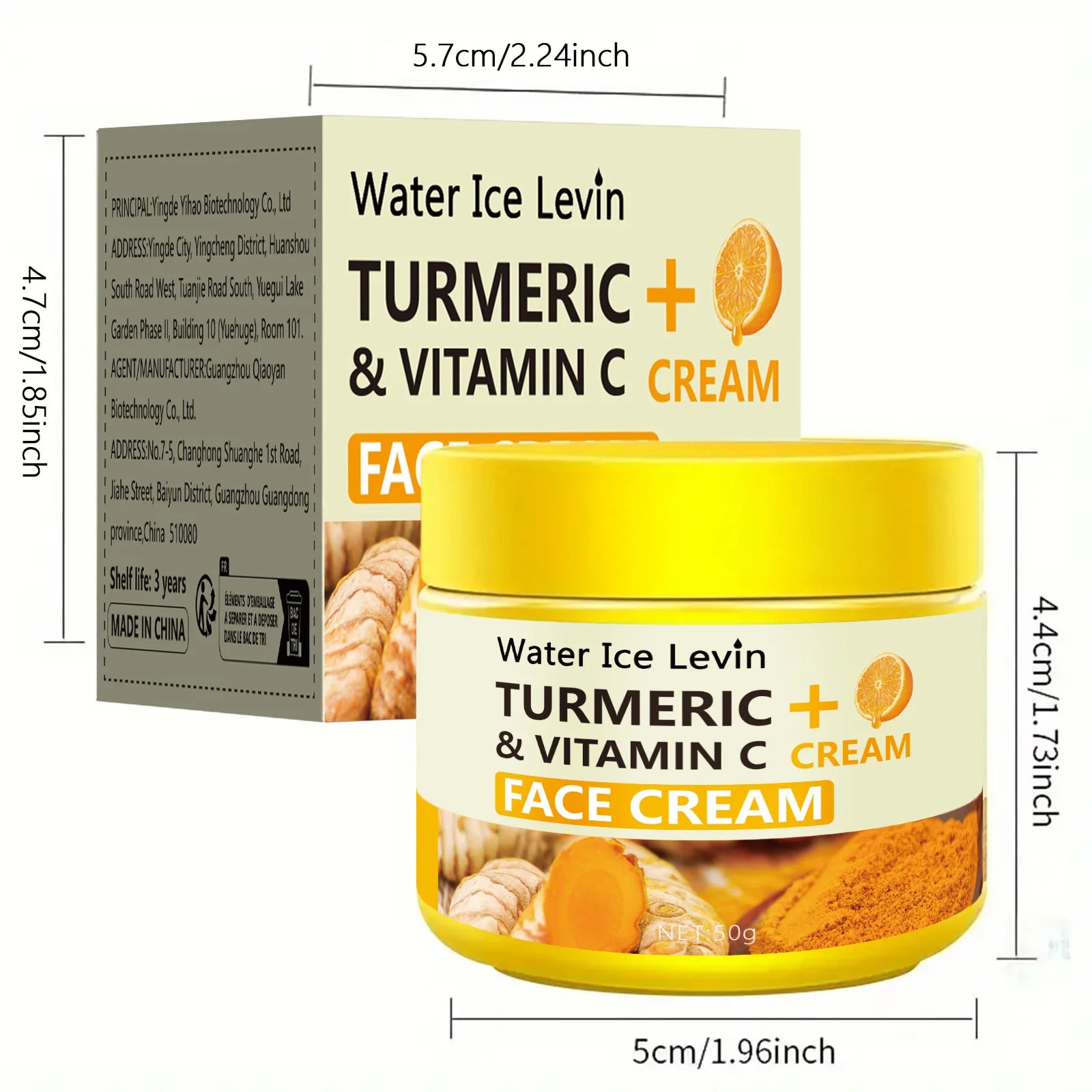 Turmeric Vitamin C Face Cream Anti Aging Moisturizing Skin Brightener - 7