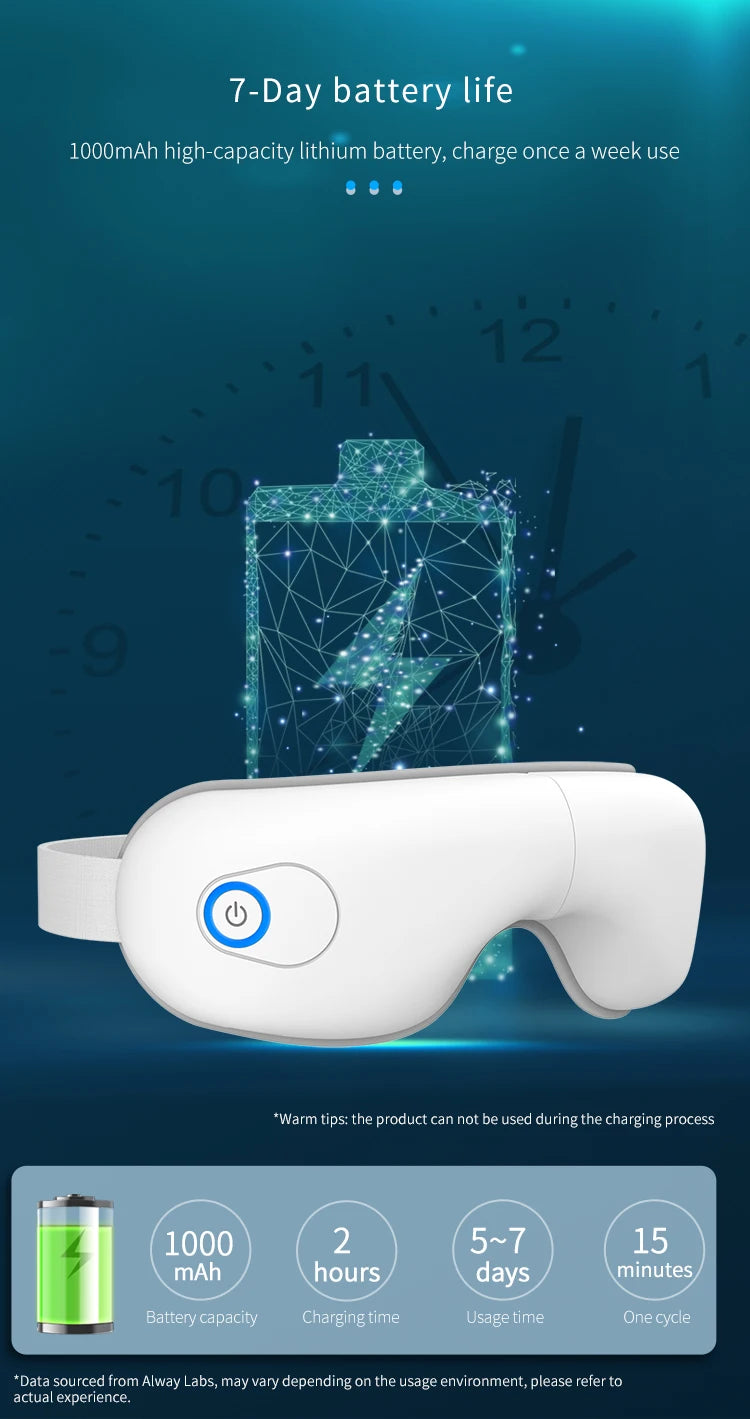 Rechargeable Heated Eye Massager for Tension Relief and Better Sleep - 16