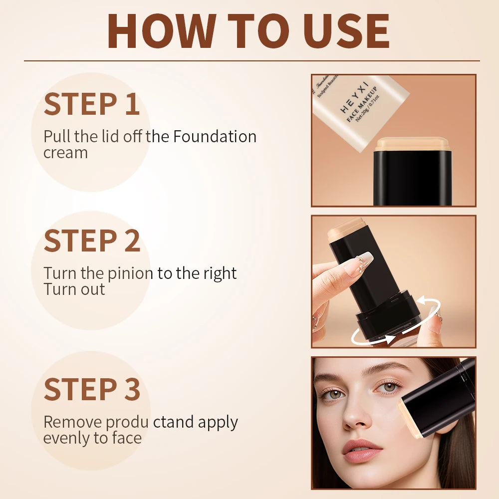 HEYXI Foundation Stick Long Lasting Moisturizing Concealer Makeup