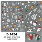 3D Christmas Cartoon Nail Art Stickers