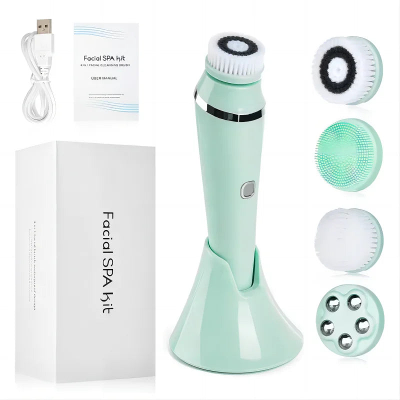 4-in-1 Electric Rotating Facial Cleansing Brush and Massager - 22