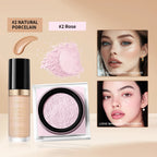 Face Concealer and Matte Setting Powder Makeup Set