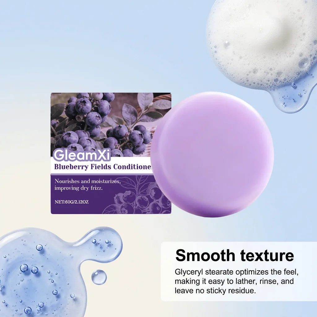 Blueberry Fields Solid Hair Conditioner Bar for Frizz Repair 60g - 4