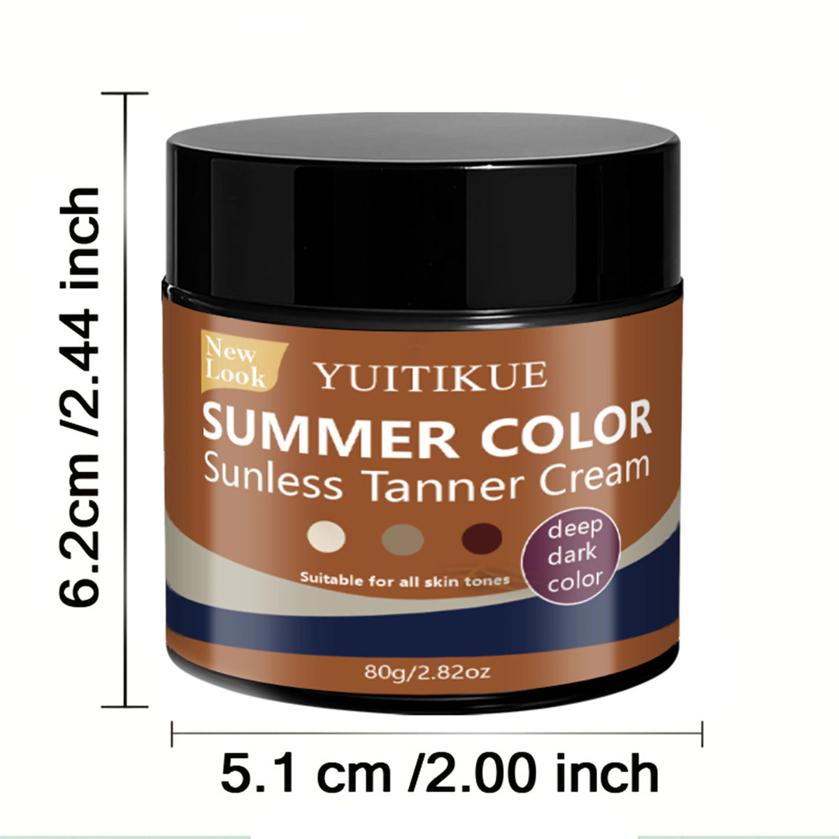 Yuitikue Self Tanning Cream Deep Dark Sunless Bronzer for Face and Body