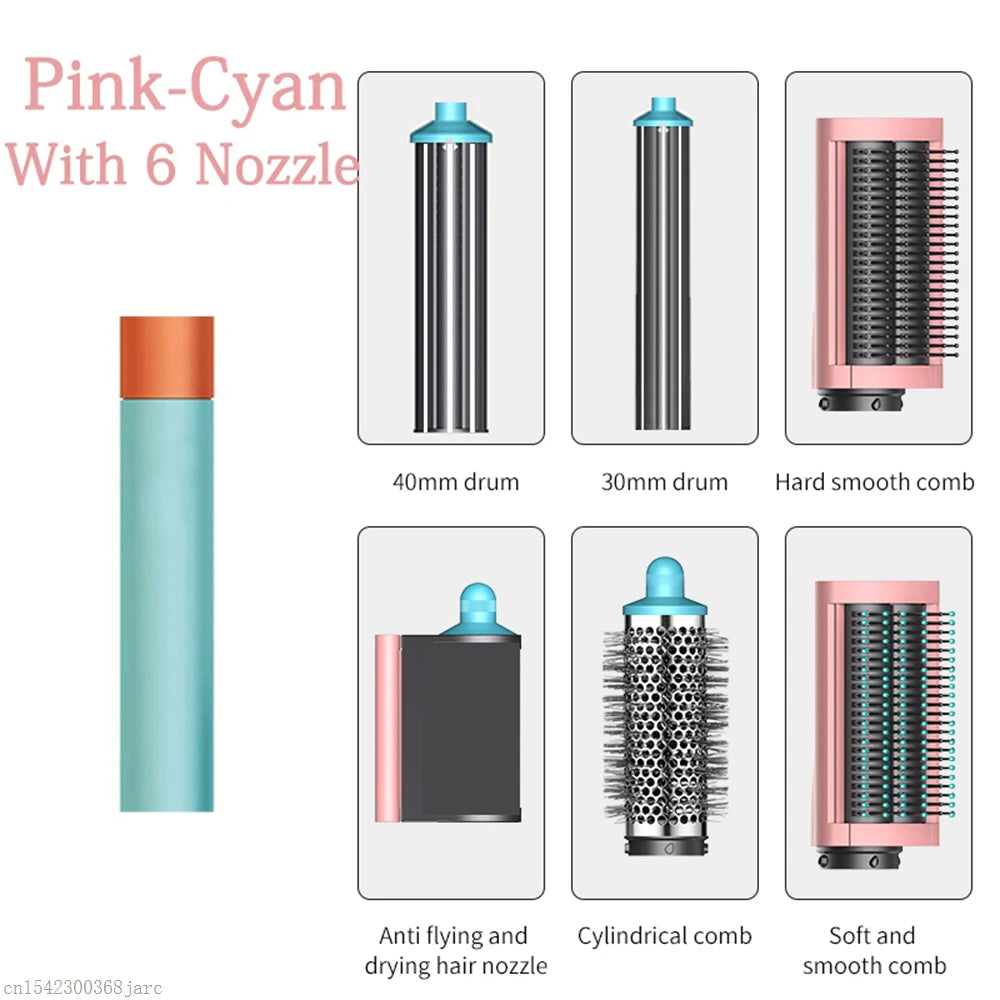 SenCiciMen X9 6-in-1 Hair Styler Hot Air Brush Curling Iron Dryer Set