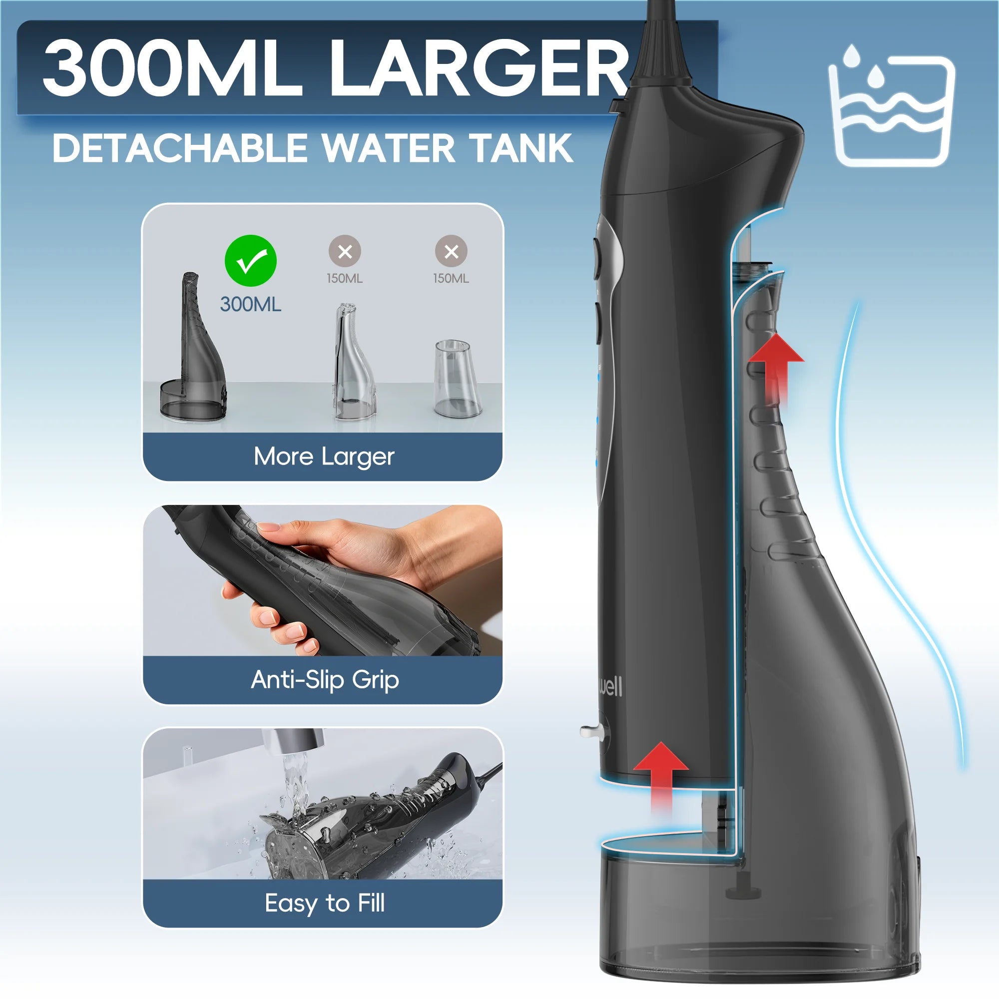 Portable USB Rechargeable Cordless Water Flosser for Oral Care - 4
