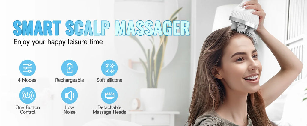 Electric Waterproof Scalp and Body Massager for Stress Relief