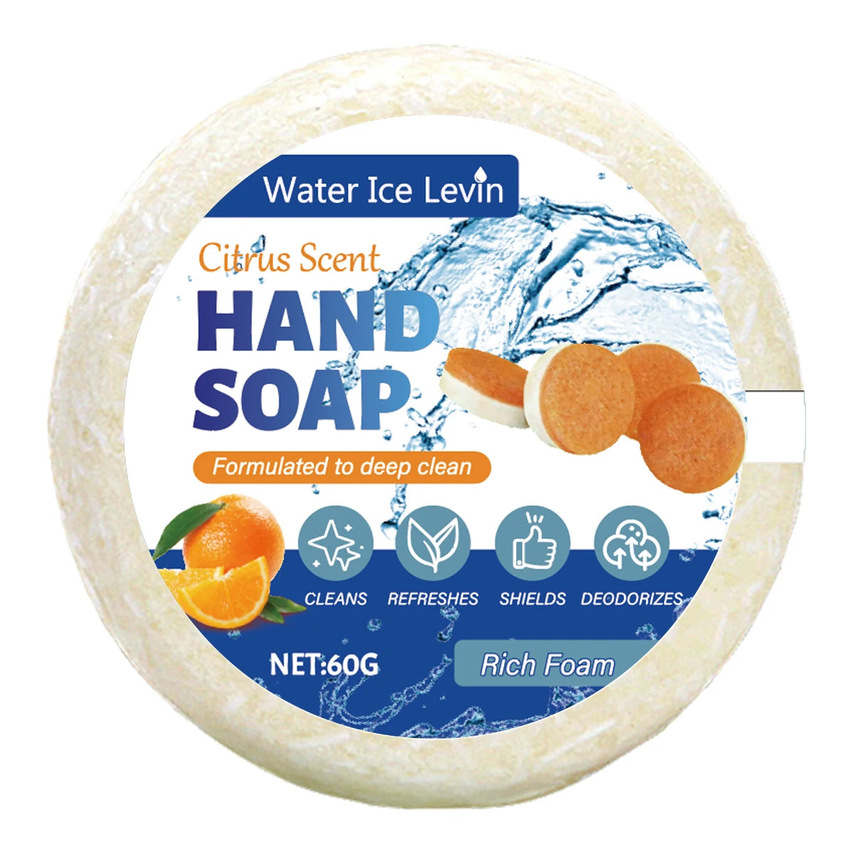 Water Ice Levin Moisturizing Hand Soap Citrus Scented Cleansing Bar