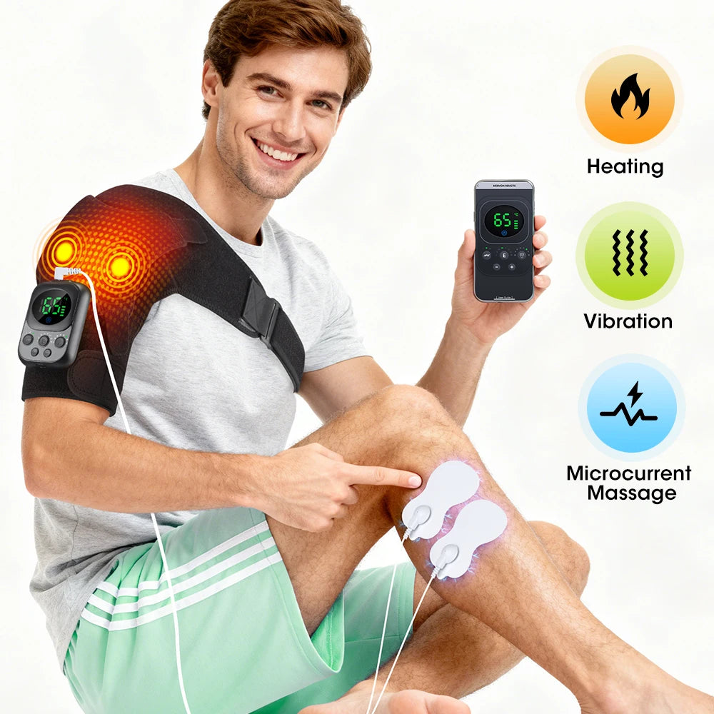 Wireless App-Controlled Heated Shoulder Massager for Muscle Relief