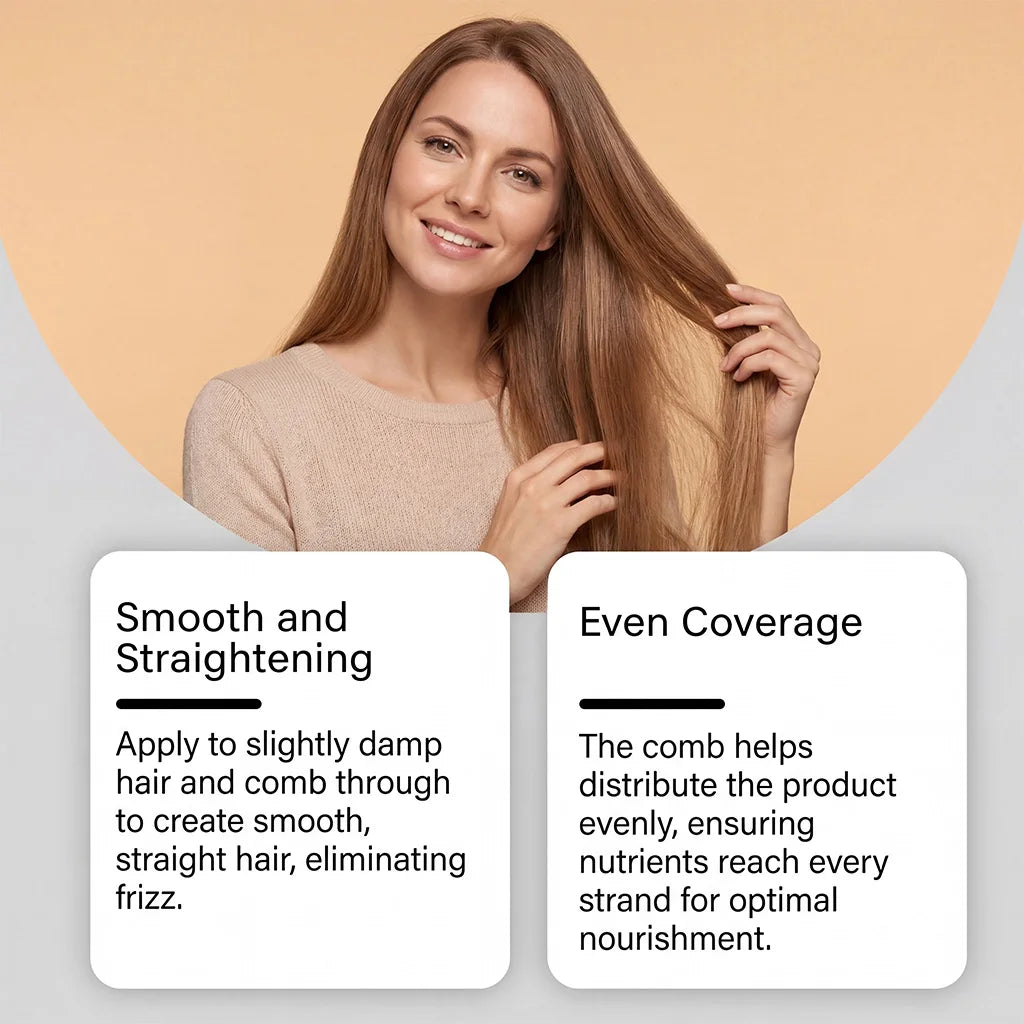 One-Step Hair Straightening Cream with Built-In Comb