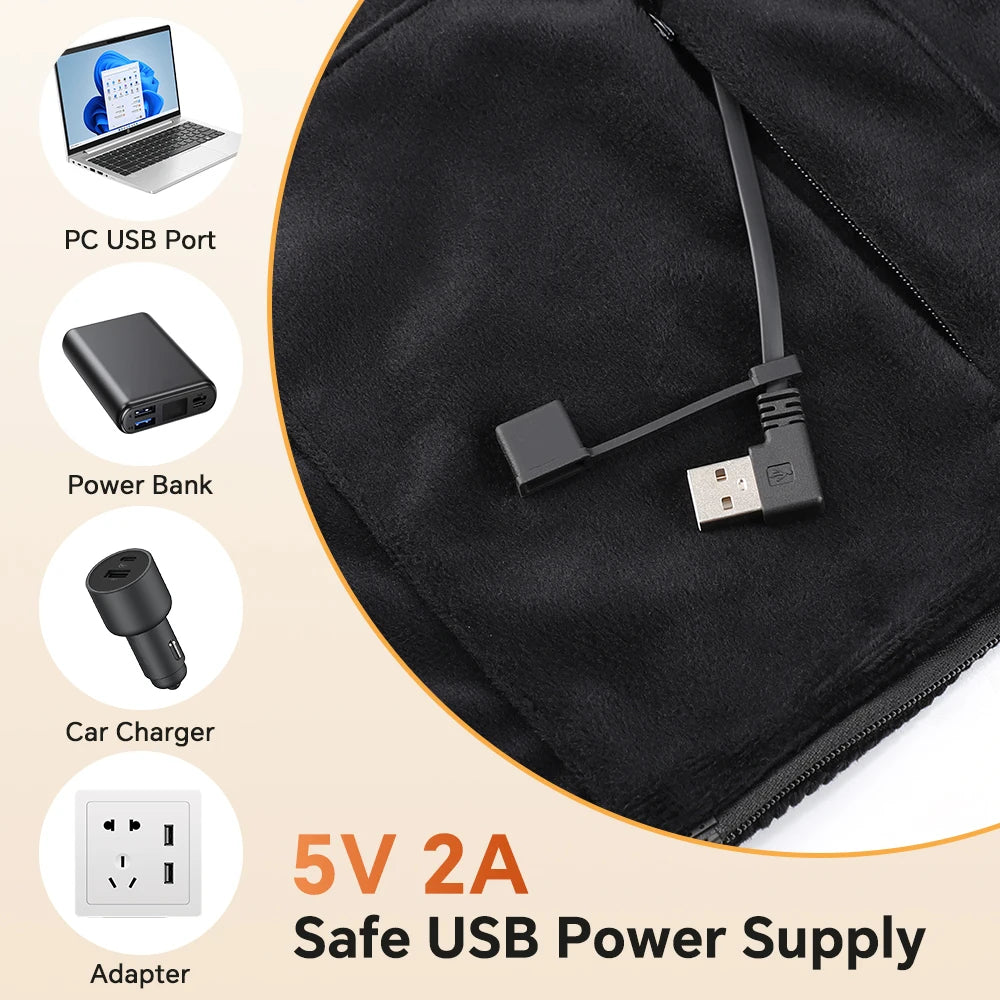 USB Powered Graphene Heated Hooded Shawl for Home and Office - 11