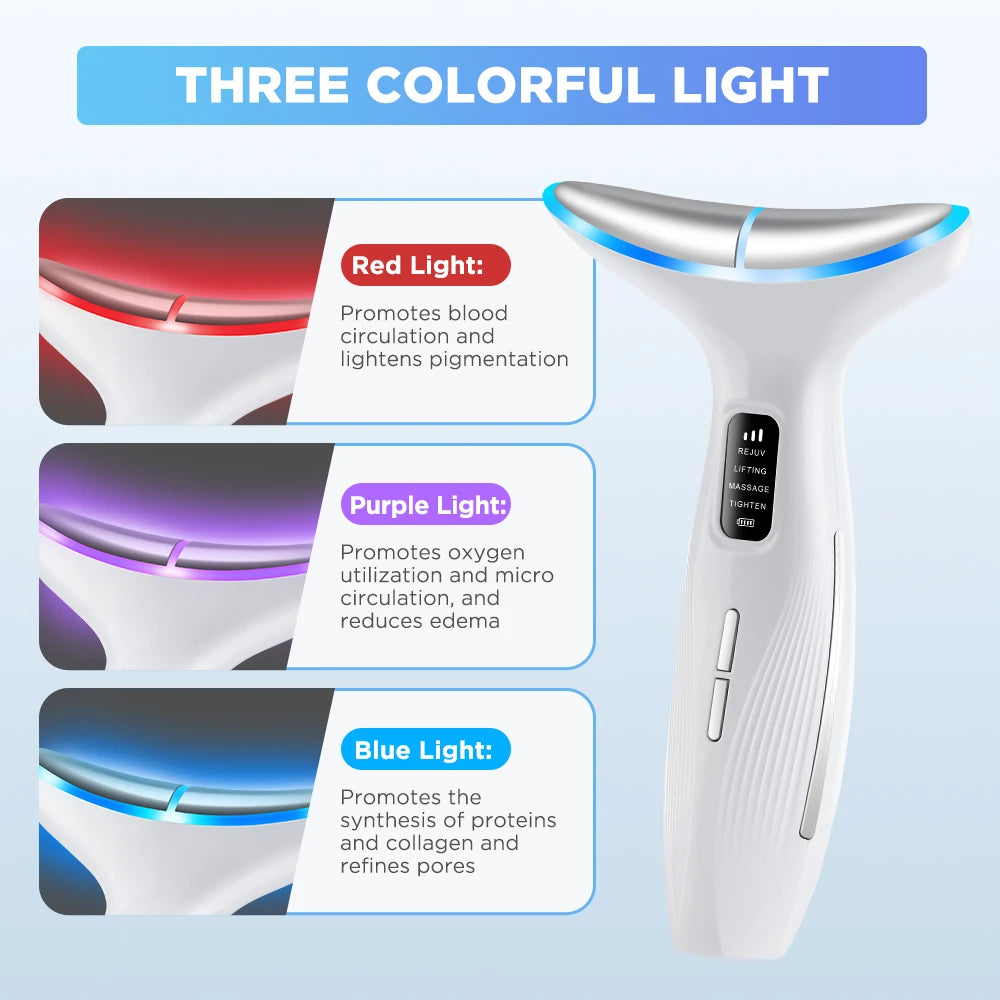 LED Facial and Neck Skin Tightening Massage Device - 3