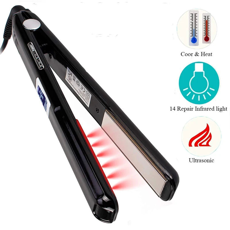 Infrared Ultrasonic Hair Care Iron Professional Deep Repair Straightener - 10