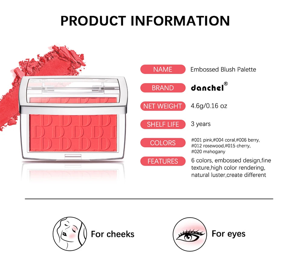 Embossed Matte Blush Palette for Natural Cheek Color - 17