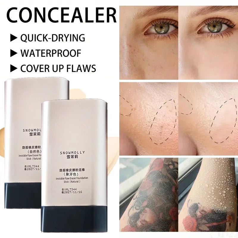 SNOWMOLLY Waterproof Foundation Stick Full Coverage Concealer