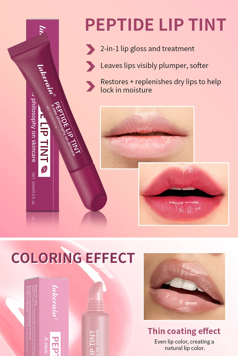 Hydrating Peptide Lip Tint for Soft Glossy Lips