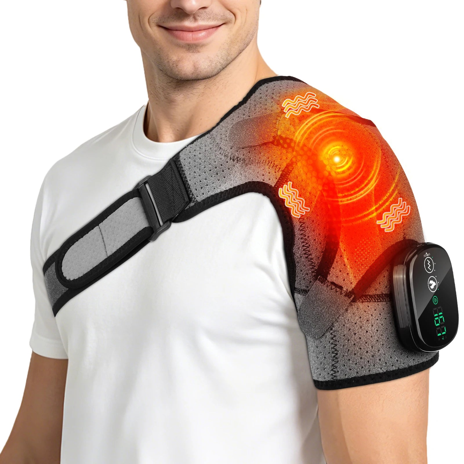 Cordless Heated Shoulder Massager with Vibration - 19