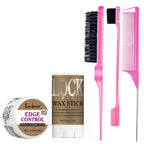 Lockmio Hair Styling Wax Stick and Edge Control Kit with Styling Tools