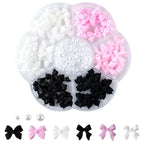 3D Mixed Nail Art Decorations with Bows Flowers and Pearls