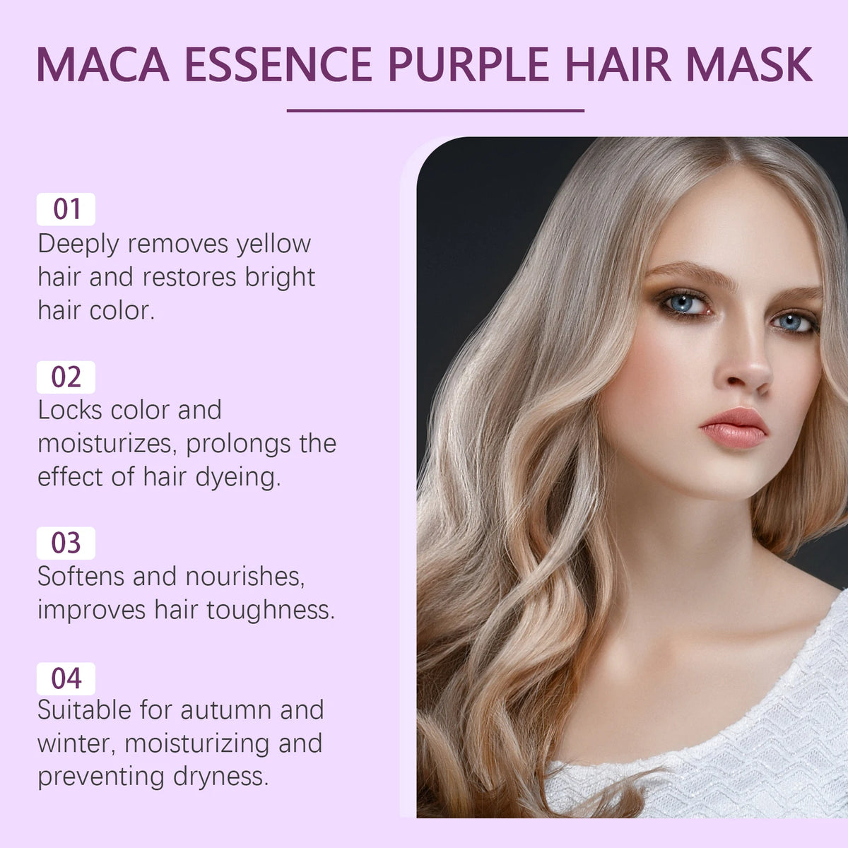 Purple Hair Mask and Shampoo Set for Color Protection