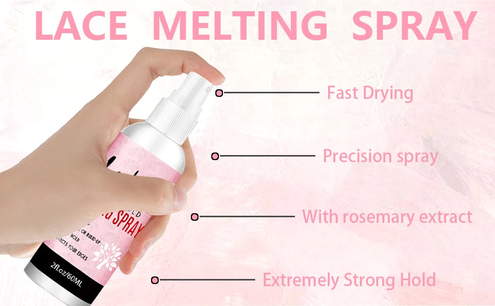 60ml Melting Spray for Lace Front Wigs with Long Lasting Secure Hold