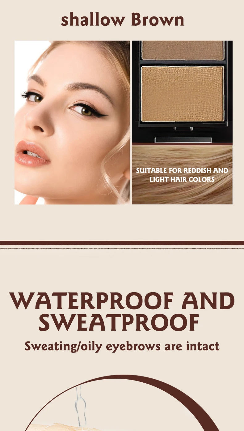 O'CHEAL Three Color Eyebrow Powder Waterproof Makeup Palette