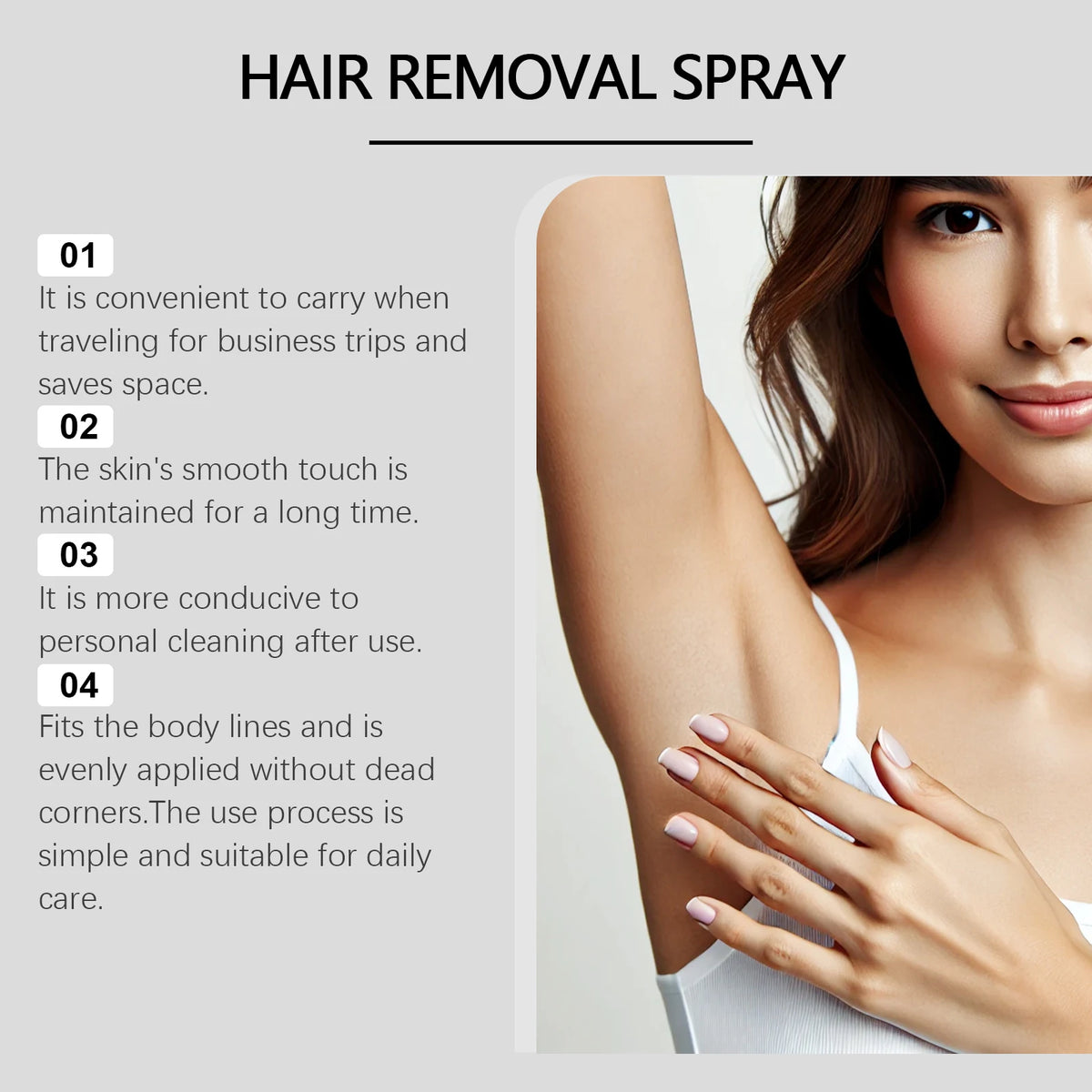 Painless Hair Removal Spray for Body and Legs