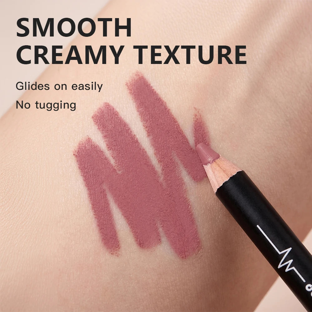 Professional 12-Piece Waterproof Lip Liner Pencil Set - 12