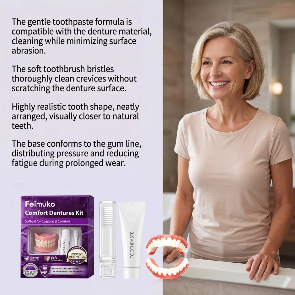 Comfort Fit Cosmetic Silicone Dentures for Natural Smile