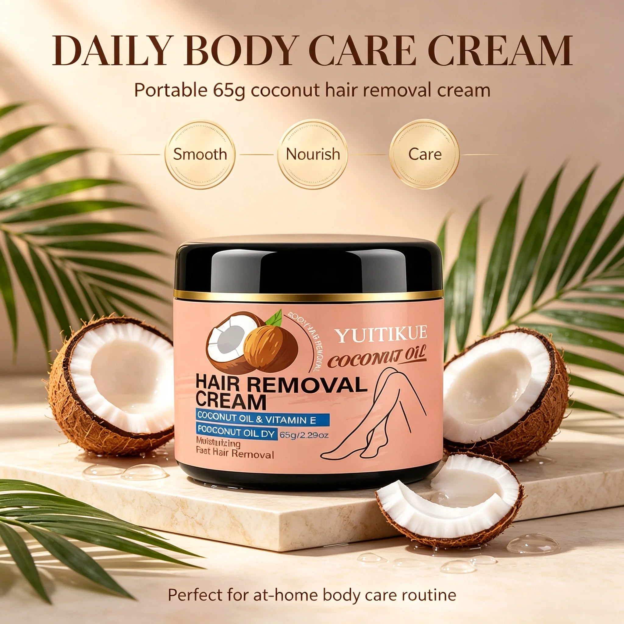 YUITIKUE Coconut Oil Hair Removal Cream Gentle Depilatory for Women - 6