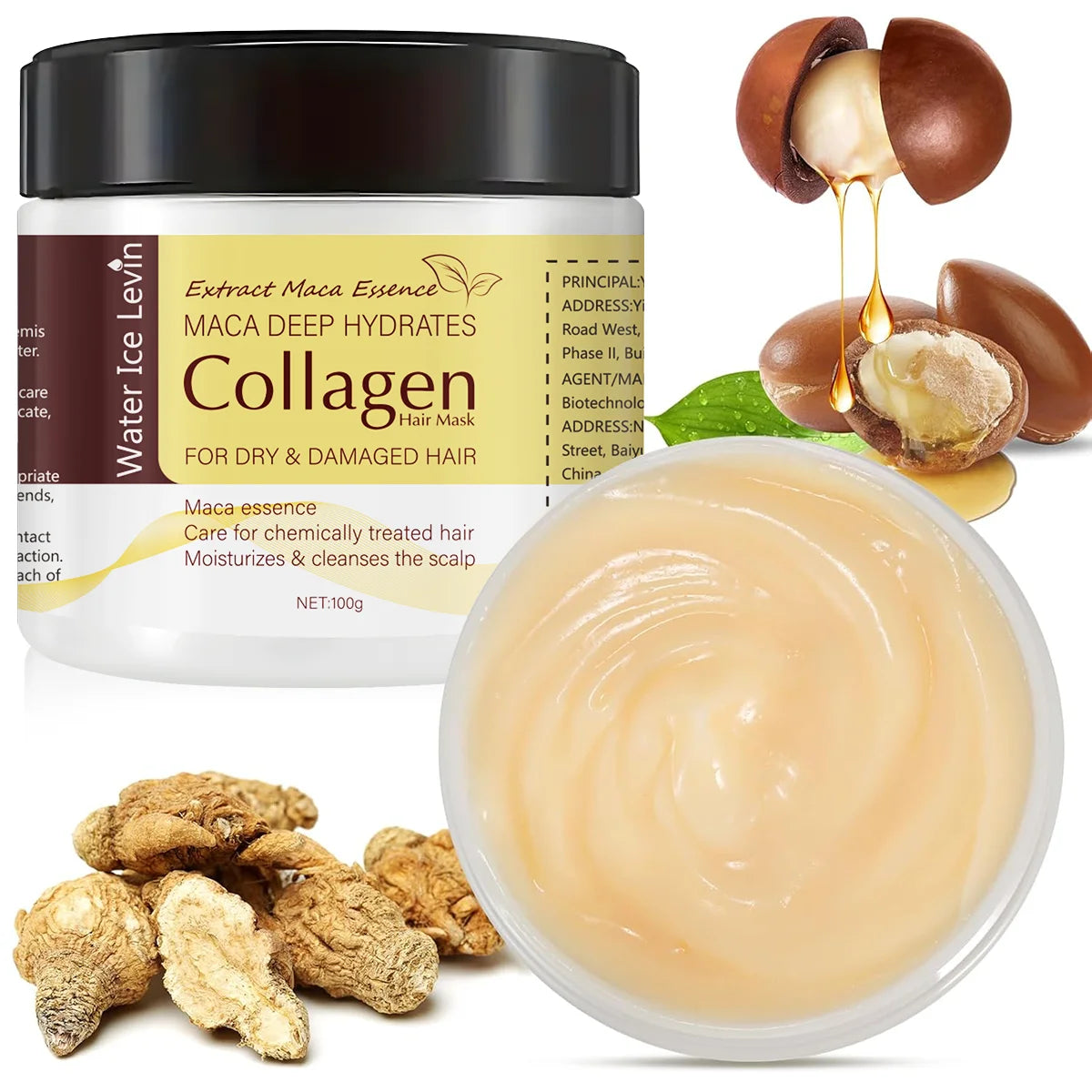 Water Ice Levin Collagen Hair Mask Deep Hydrating Repair Treatment 100g - 1