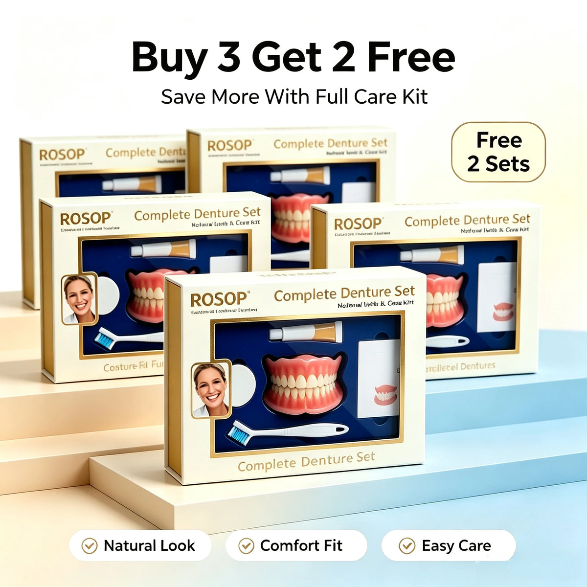 Cosmetic Denture Set for Natural Smile Makeover