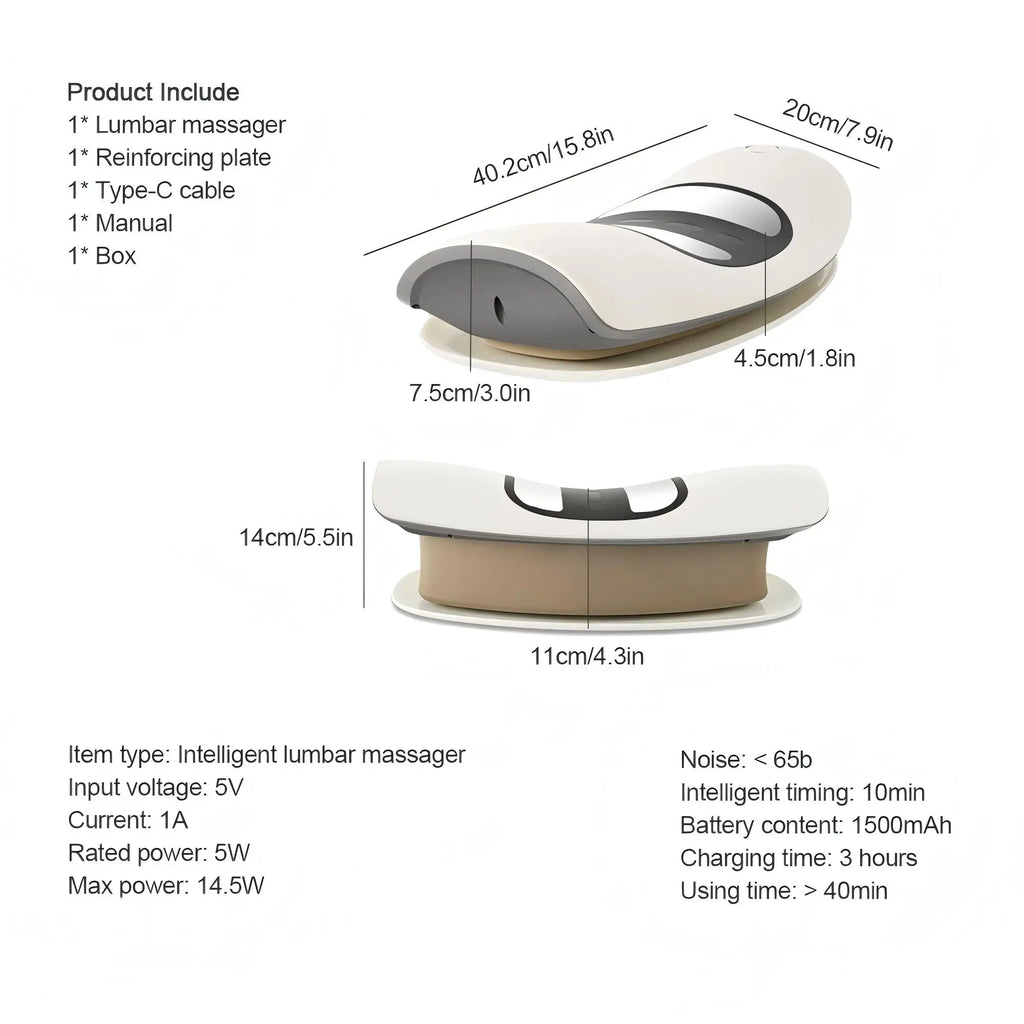 Electric Lumbar Traction Massager with Airbag and Vibration