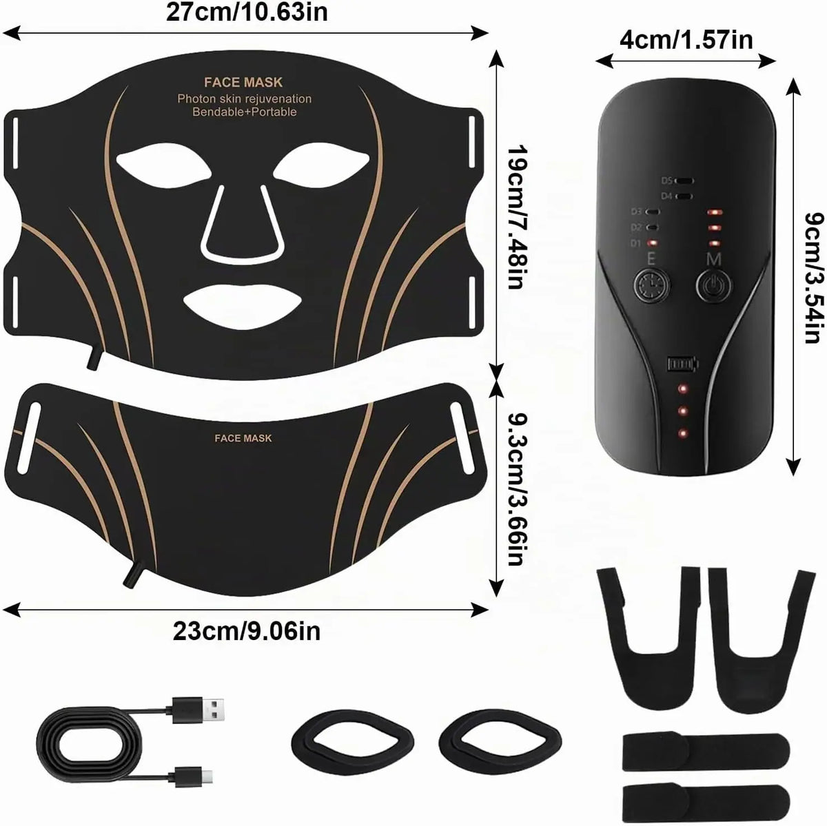 Flexible 7-Color LED Photon Face and Neck Therapy Mask