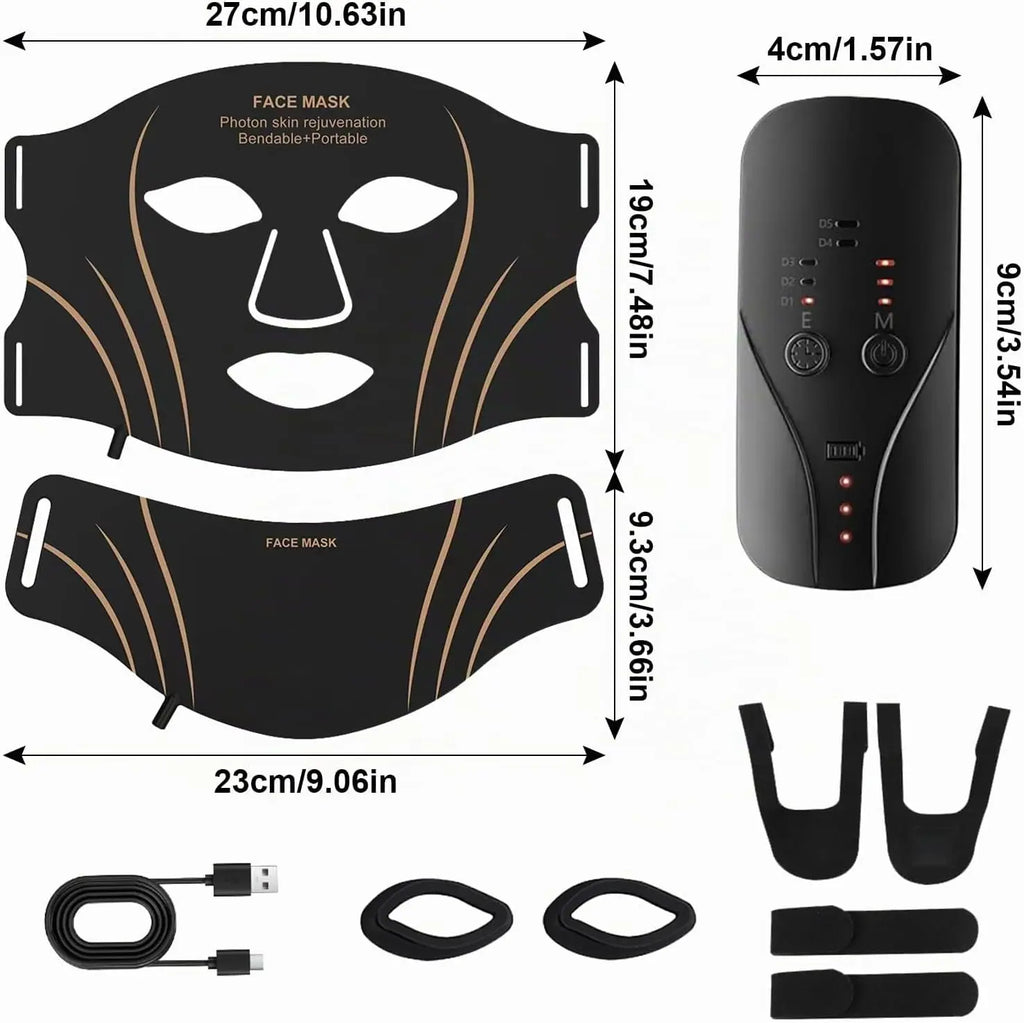 Flexible 7-Color LED Photon Face and Neck Therapy Mask