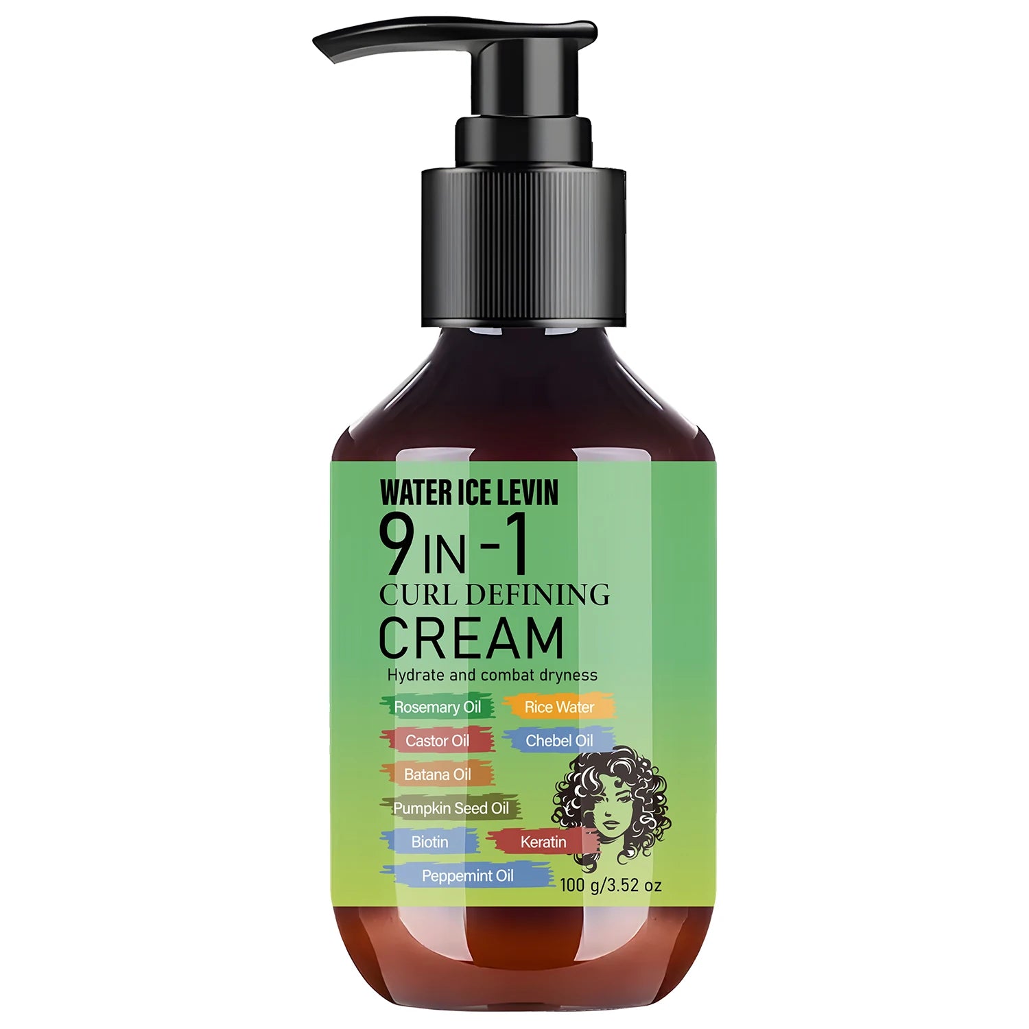 9-in-1 Curl Defining Hair Cream with Rosemary Castor Oil Biotin Keratin