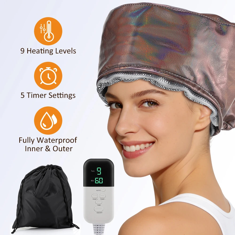 Electric Deep Conditioning Hair Steamer Cap for Home Treatment
