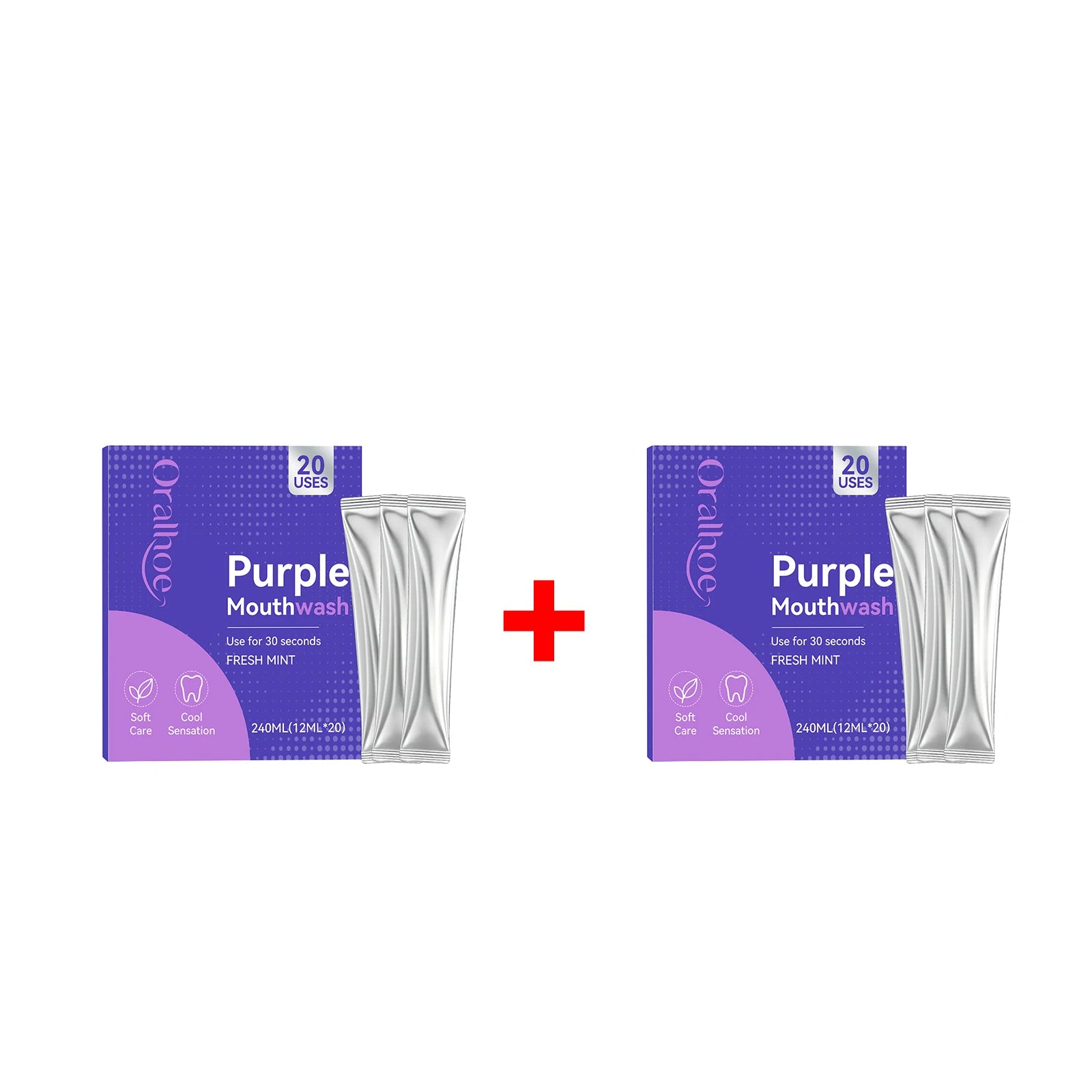 Portable Purple Mouthwash Sachets for Fresh Breath - 14