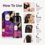 400ml 3 in 1 Hair Color Dye Shampoo for Gray Coverage
