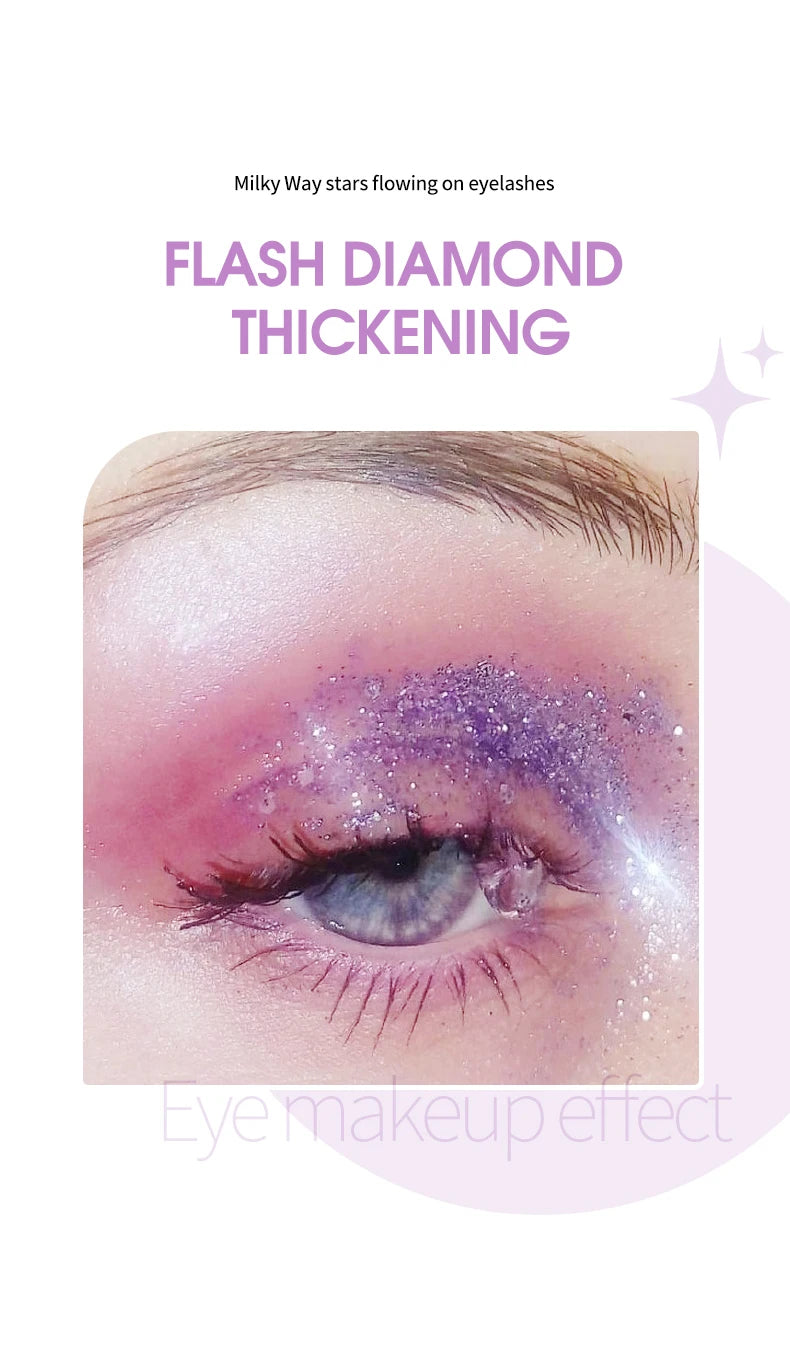 Glitter Mascara Waterproof Shiny Lash Enhancer for Party Makeup - 8