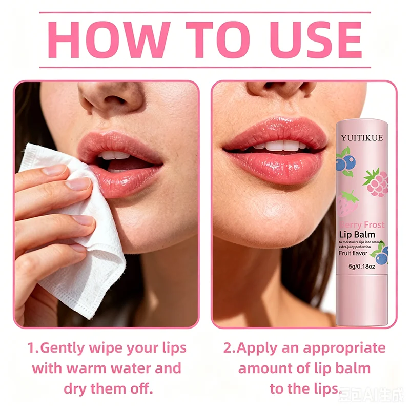 YUITIKUE Berry Frost Lip Balm Moisturizing Fruit Scented Lip Care