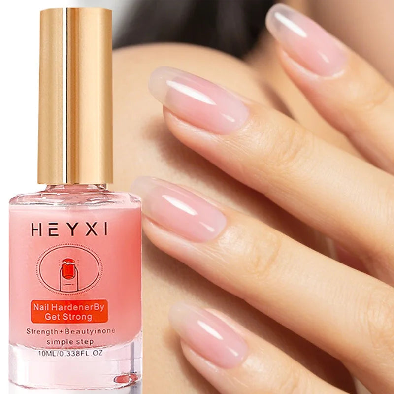 HEYXI Pink Nail Hardener Polish Strengthening Gloss Treatment 10ml